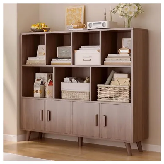 OSCHF 11-Cube Bookcase with Doors – Walnut
